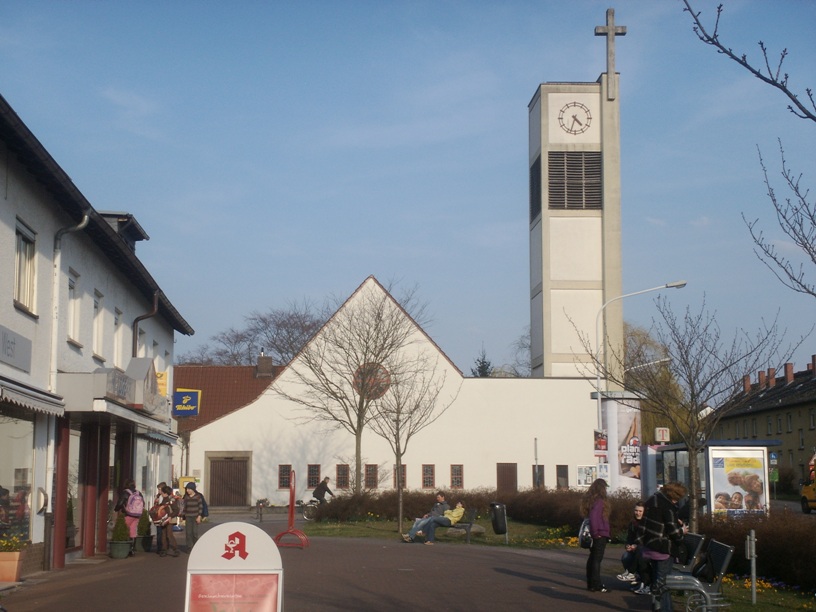 Darmstadt, Darmstadt-West, Heimstättensiedlung, Matthäuskirche, Heimstättenweg